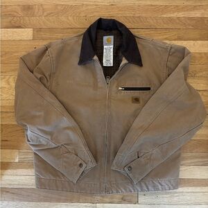 Vintage Carhartt Mens Blanket Lined Detroit Jacket, J97-CML in Tan, Size L